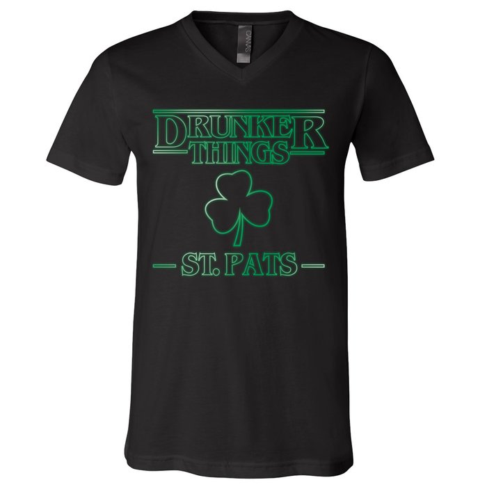 Drunker Things St. Patrick's Day V-Neck T-Shirt