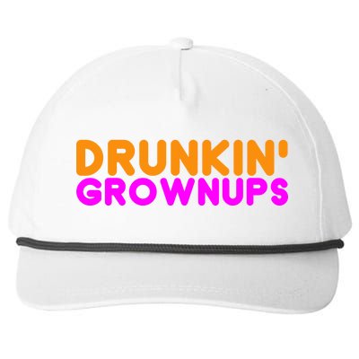 Drunkin Grownups Funny Drinking Snapback Five-Panel Rope Hat