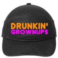 Drunkin Grownups Funny Drinking 7-Panel Snapback Hat