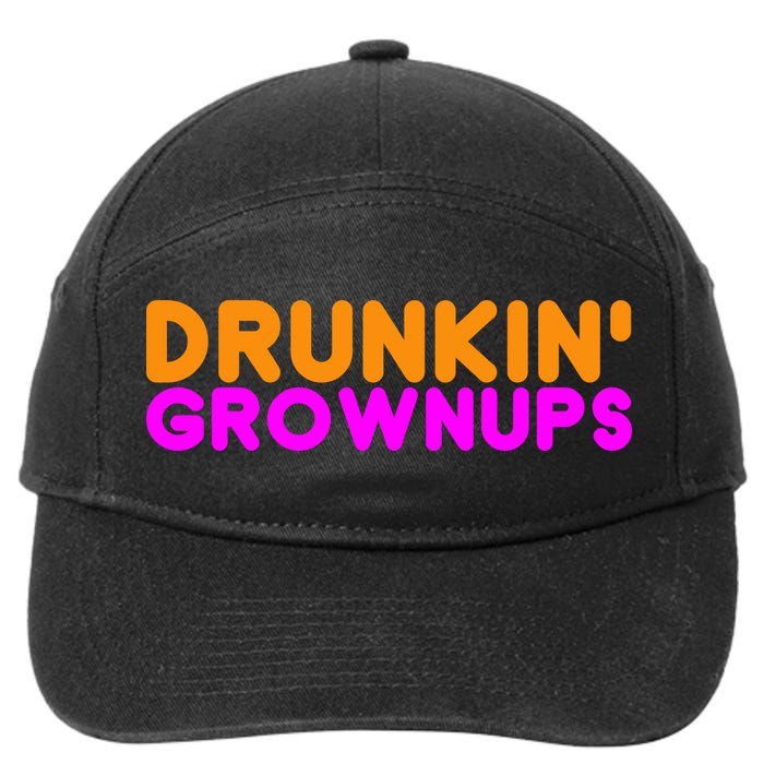 Drunkin Grownups Funny Drinking 7-Panel Snapback Hat