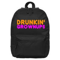 Drunkin Grownups Funny Drinking 16 in Basic Backpack