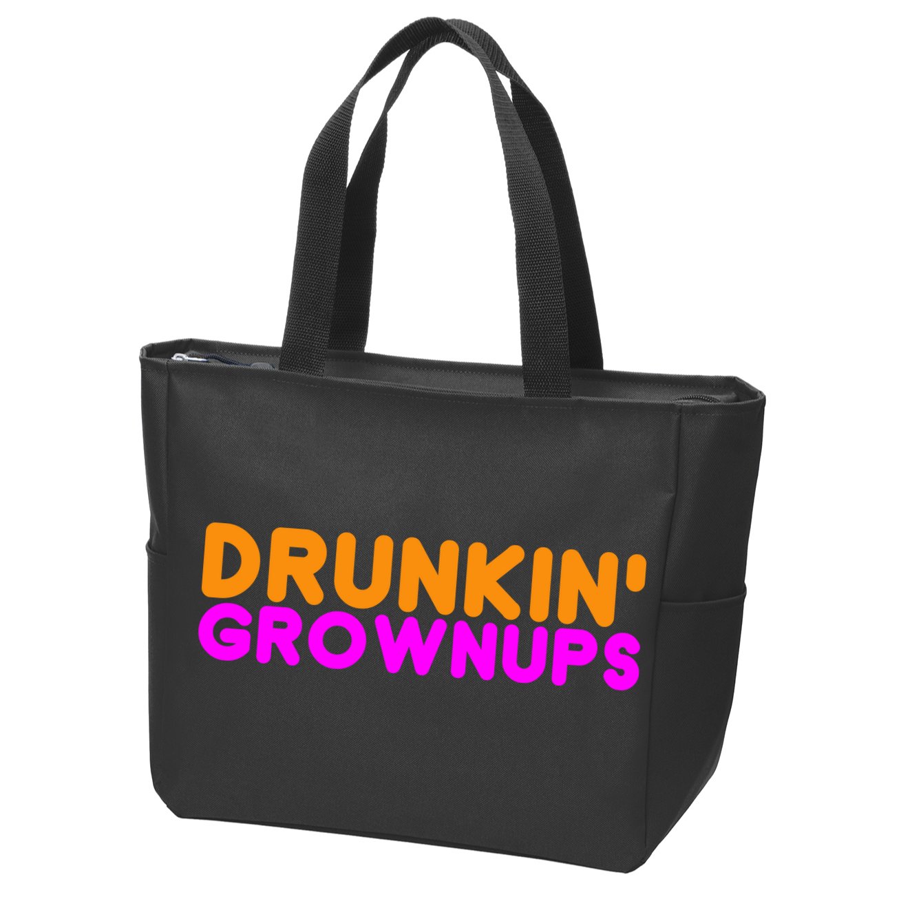 Drunkin Grownups Funny Drinking Zip Tote Bag