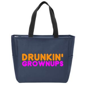 Drunkin Grownups Funny Drinking Zip Tote Bag