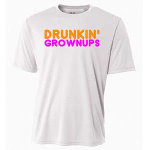 Drunkin Grownups Funny Drinking Cooling Performance Crew T-Shirt