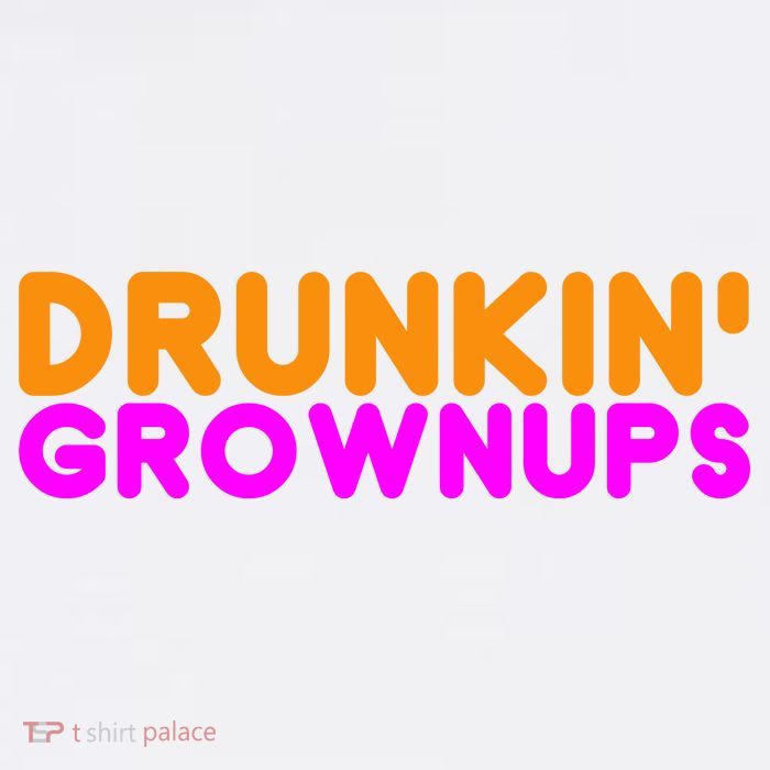 Drunkin Grownups Funny Drinking Full-Length Apron With Pockets