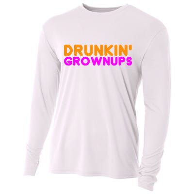 Drunkin Grownups Funny Drinking Cooling Performance Long Sleeve Crew