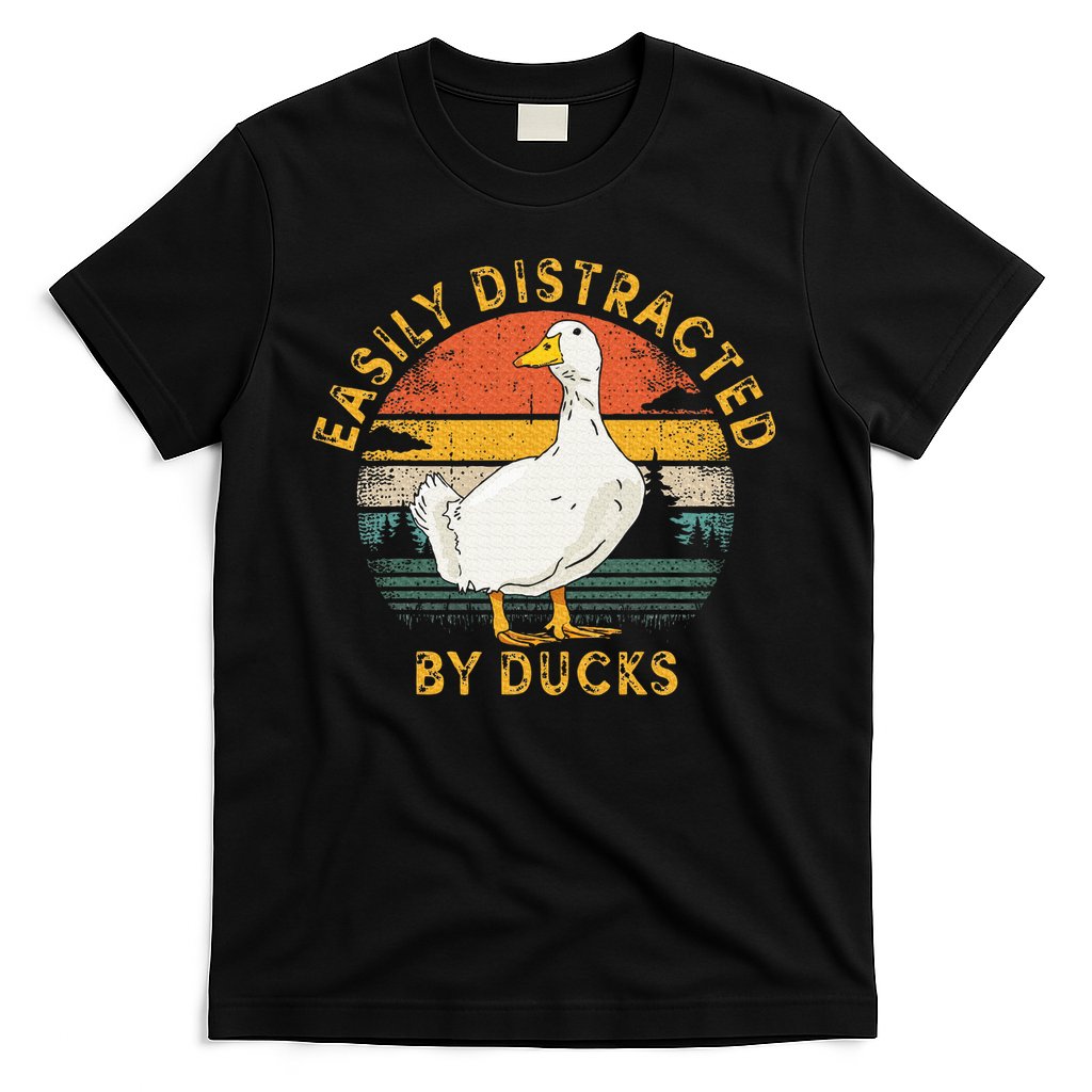 Duck Retro Vintage Easily Distracted By Ducks T-Shirt