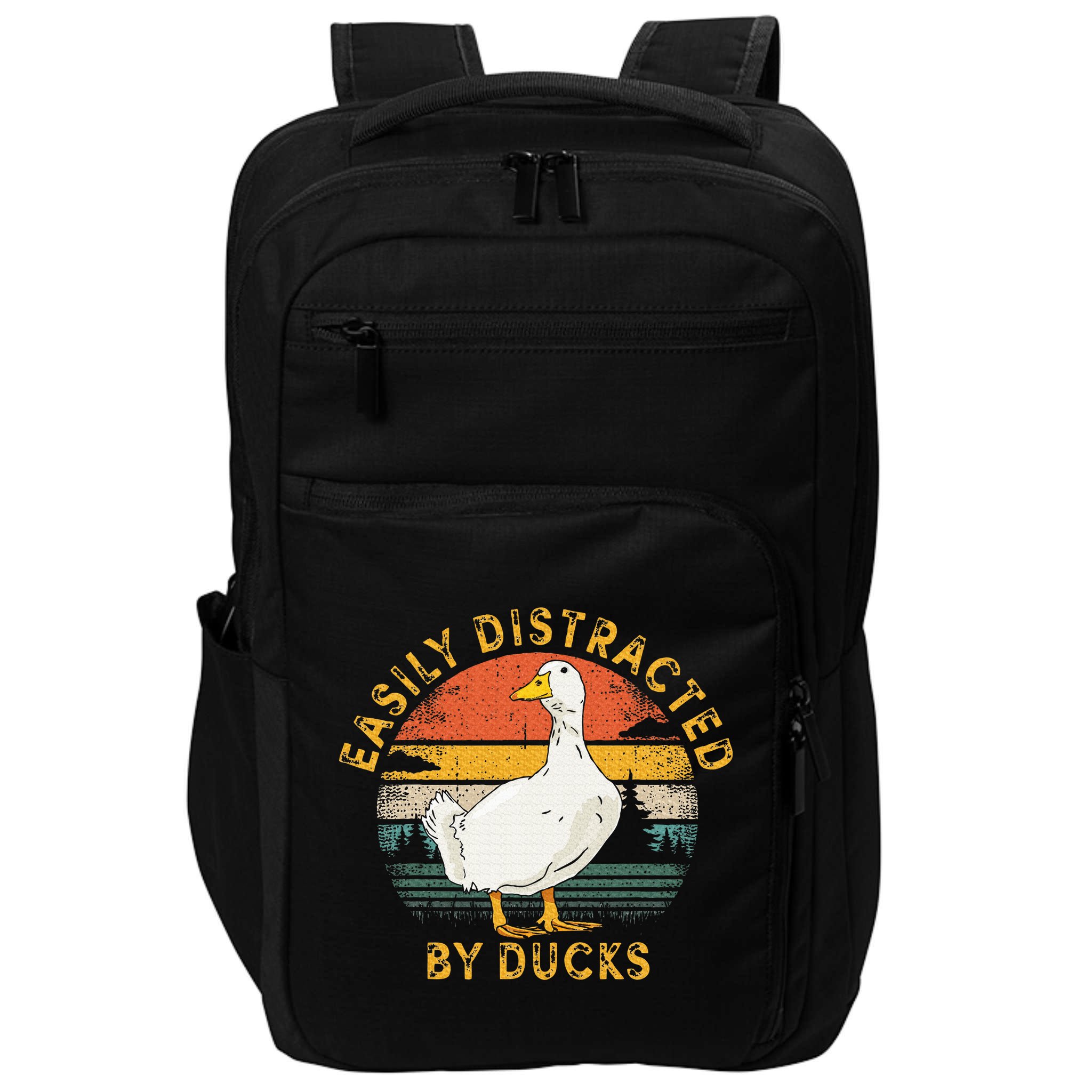 Duck Retro Vintage Easily Distracted By Ducks Impact Tech Backpack