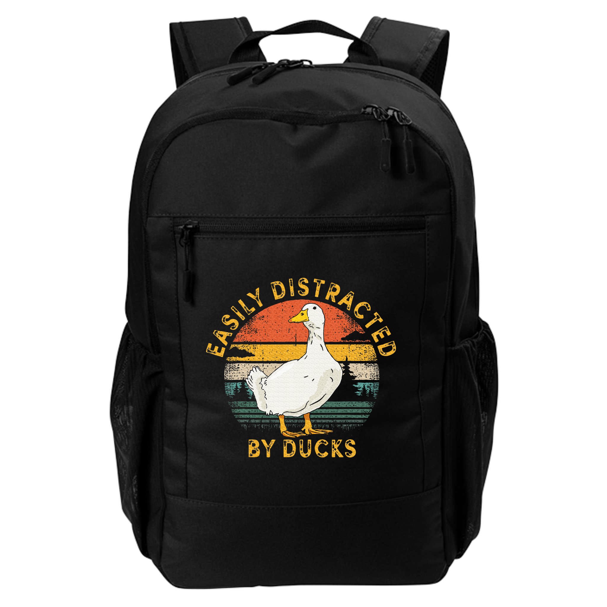 Duck Retro Vintage Easily Distracted By Ducks Backpack