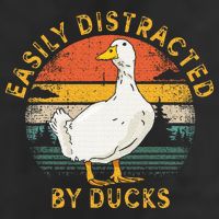 Duck Retro Vintage Easily Distracted By Ducks Beanie