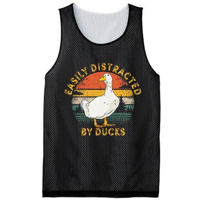 Duck Retro Vintage Easily Distracted By Ducks Mesh Reversible Basketball Jersey Tank