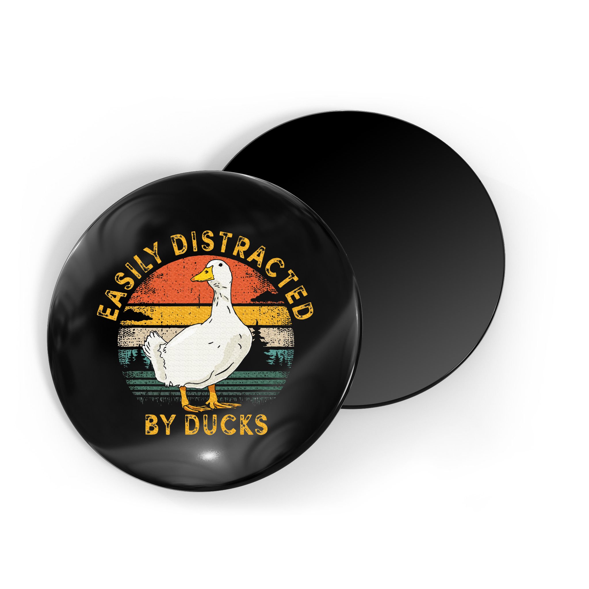 Duck Retro Vintage Easily Distracted By Ducks Magnet