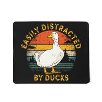 Duck Retro Vintage Easily Distracted By Ducks Mousepad