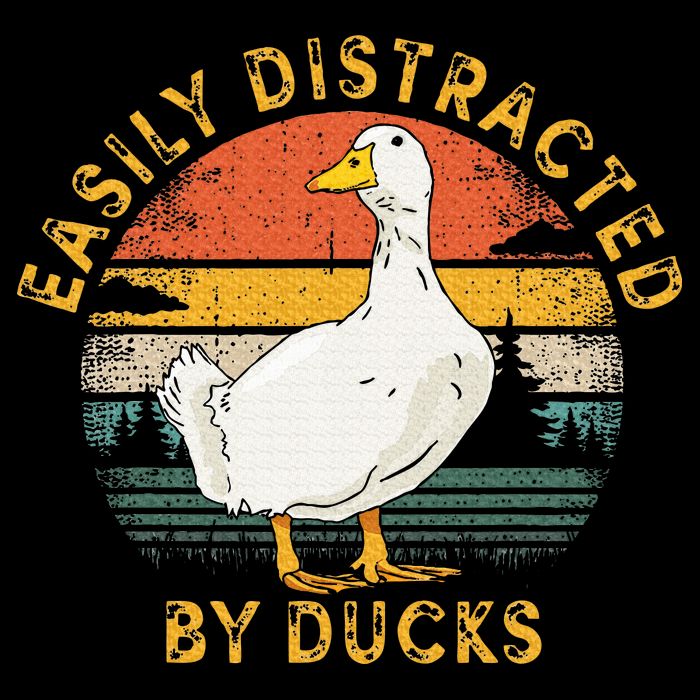 Duck Retro Vintage Easily Distracted By Ducks Mousepad