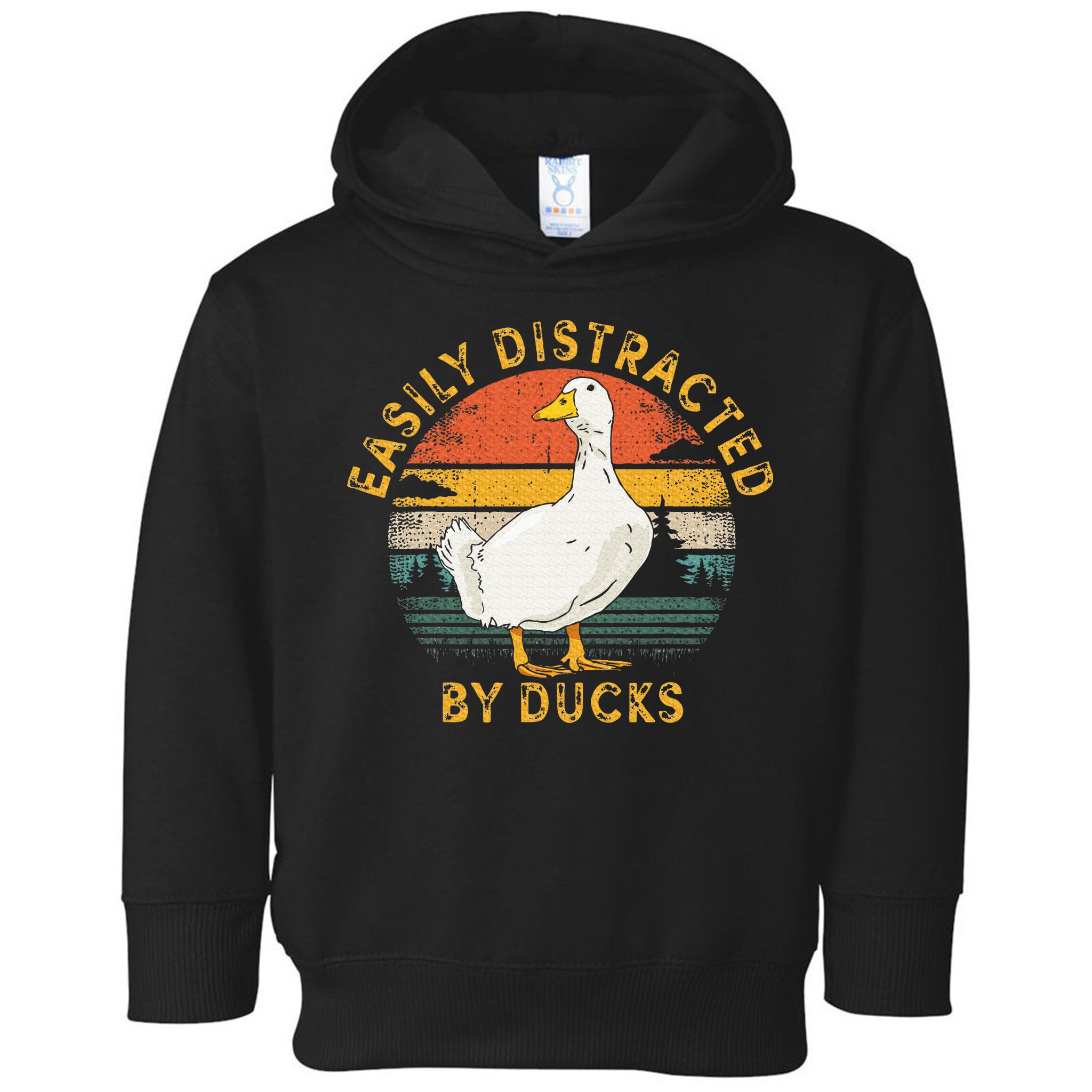 Duck Retro Vintage Easily Distracted By Ducks Toddler Hoodie