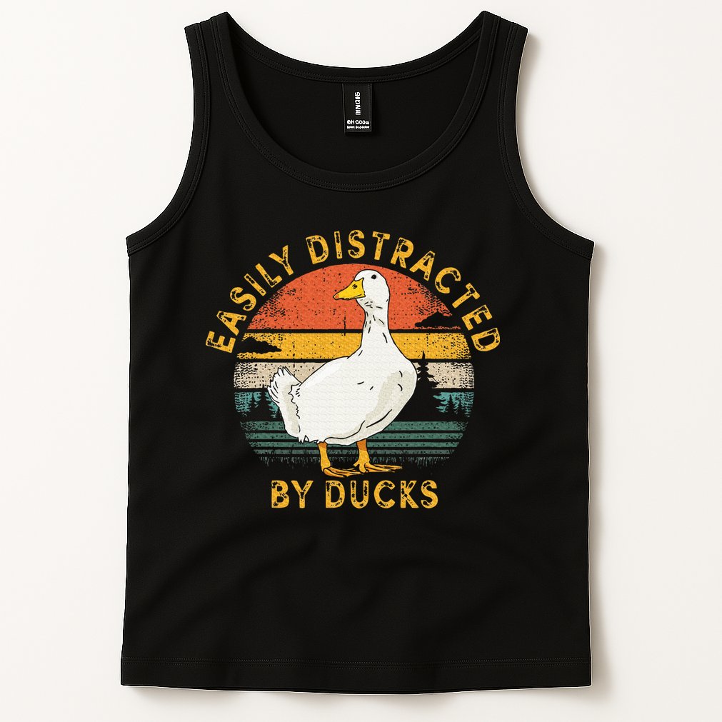 Duck Retro Vintage Easily Distracted By Ducks Tank Top
