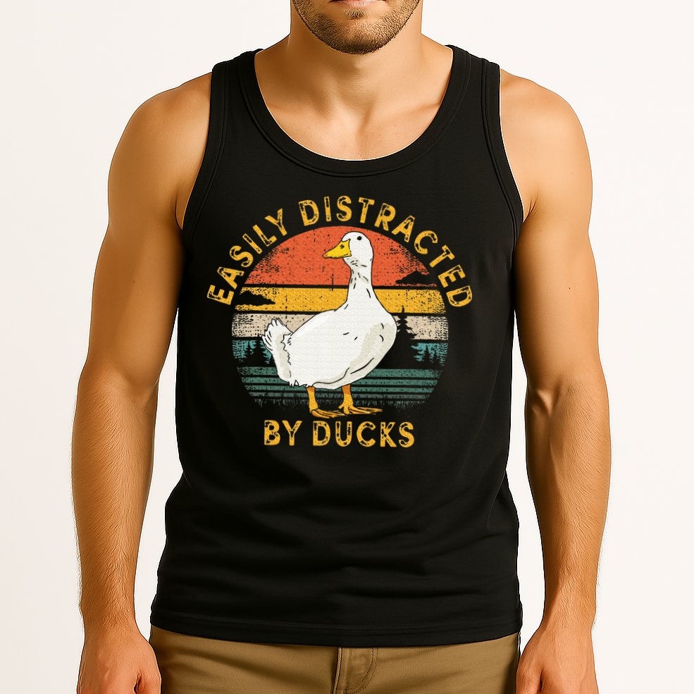 Duck Retro Vintage Easily Distracted By Ducks Tank Top