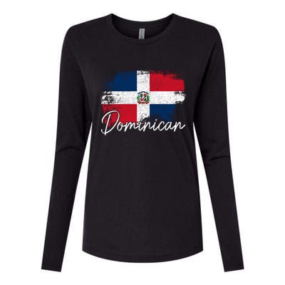 Dominican Republic Vintage Flag Dominican Pride Roots Gift Womens Cotton Relaxed Long Sleeve T-Shirt