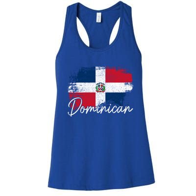 Dominican Republic Vintage Flag Dominican Pride Roots Gift Women's Racerback Tank