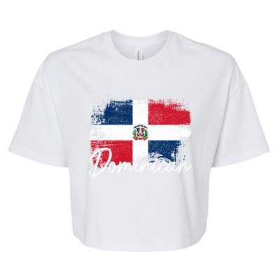 Dominican Republic Vintage Flag Dominican Pride Roots Gift Bella+Canvas Jersey Crop Tee