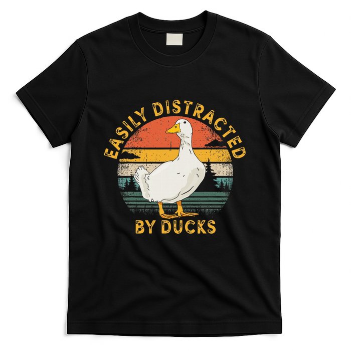 Duck Retro Vintage Easily Distracted By Ducks T-Shirt