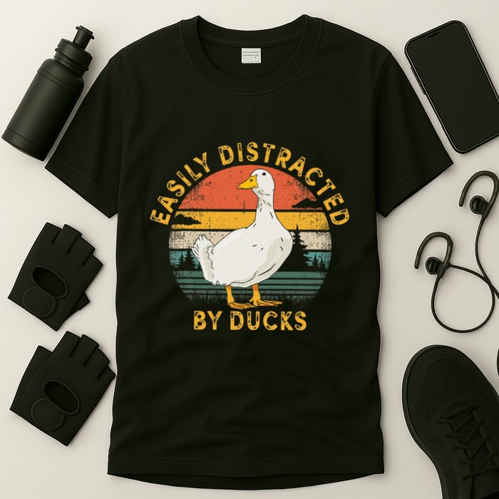 Duck Retro Vintage Easily Distracted By Ducks T-Shirt