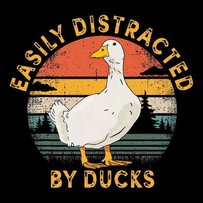 Duck Retro Vintage Easily Distracted By Ducks T-Shirt