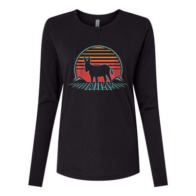 Donkey Retro Vintage 80s Womens Cotton Relaxed Long Sleeve T-Shirt