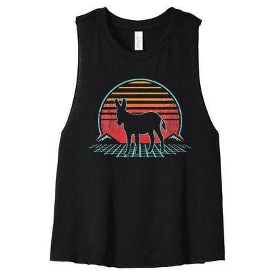 Donkey Retro Vintage 80s Women's Racerback Cropped Tank