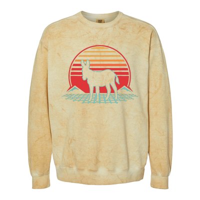 Donkey Retro Vintage 80s Style Animal Lover Gift Colorblast Crewneck Sweatshirt