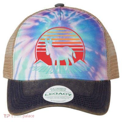 Donkey Retro Vintage 80s Style Animal Lover Gift Legacy Tie Dye Trucker Hat