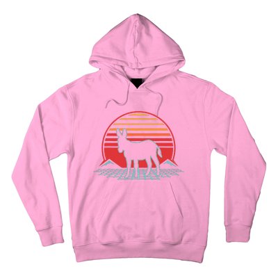 Donkey Retro Vintage 80s Style Animal Lover Gift Hoodie