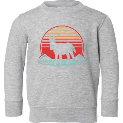 Donkey Retro Vintage 80s Style Animal Lover Gift Toddler Sweatshirt
