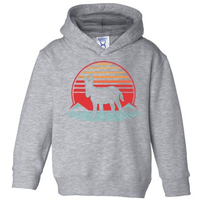 Donkey Retro Vintage 80s Style Animal Lover Gift Toddler Hoodie