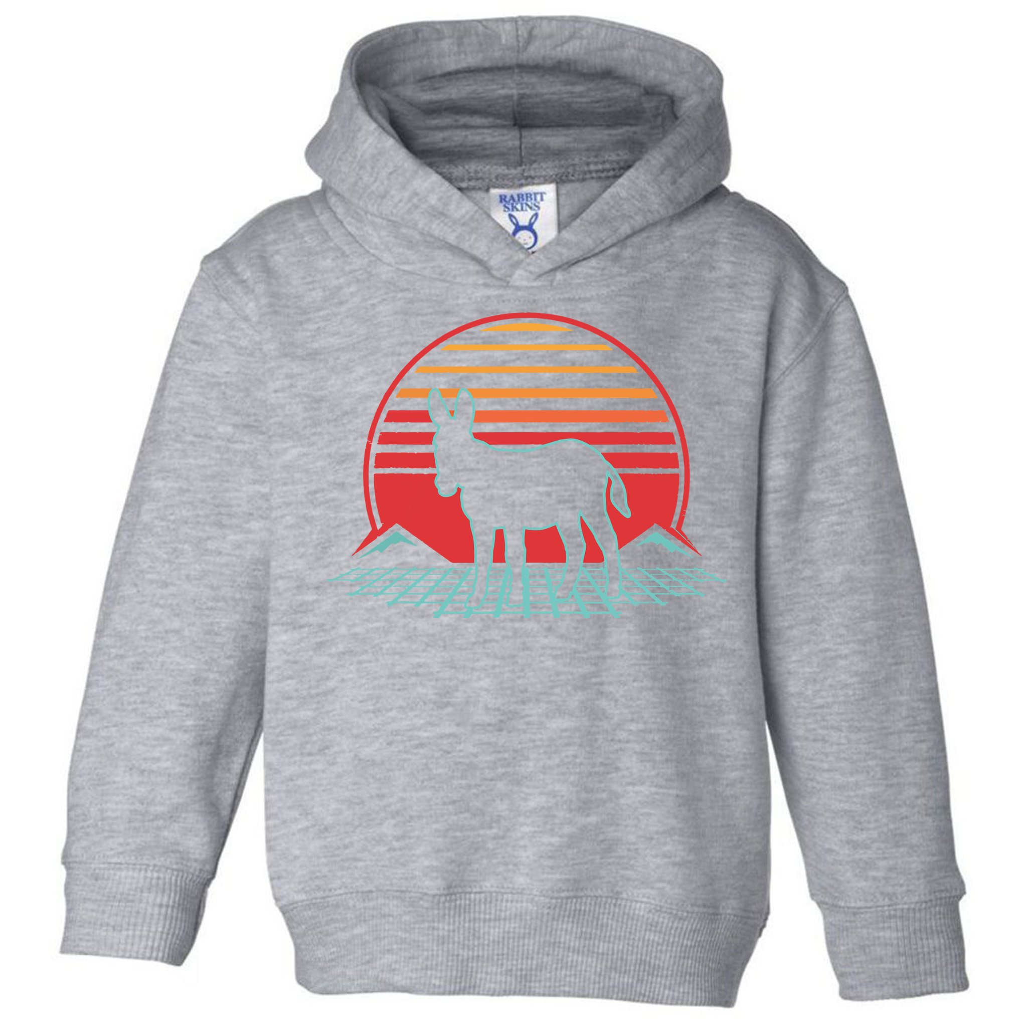 Donkey Retro Vintage 80s Style Animal Lover Gift Toddler Hoodie