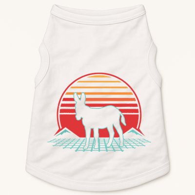 Donkey Retro Vintage 80s Style Animal Lover Gift Doggie Tank