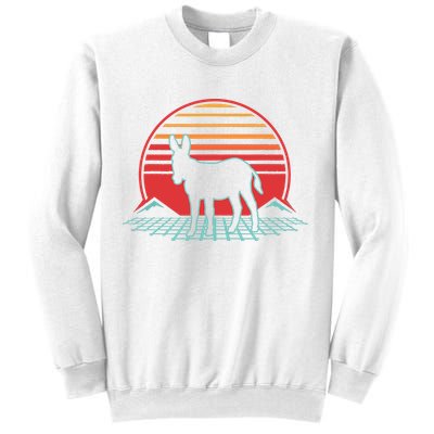 Donkey Retro Vintage 80s Style Animal Lover Gift Sweatshirt