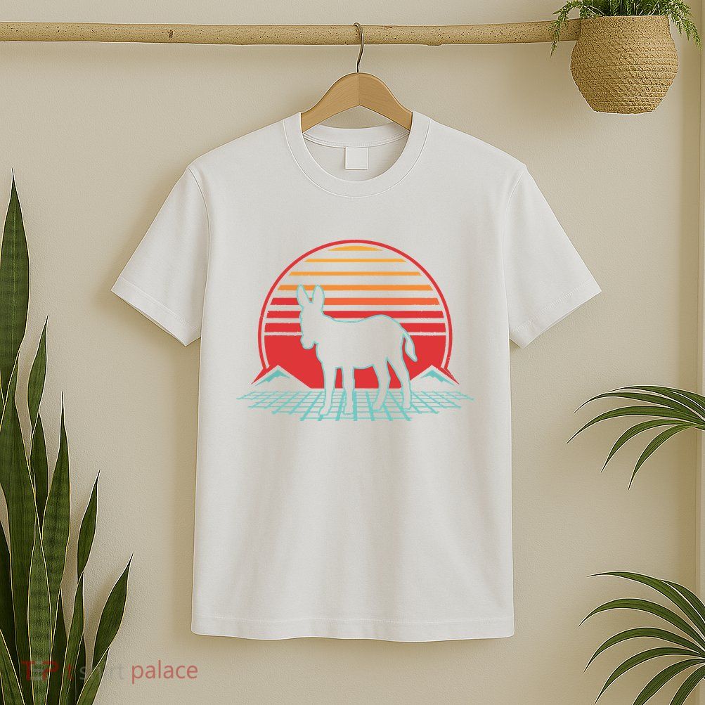 Donkey Retro Vintage 80s Style Animal Lover Gift T-Shirt