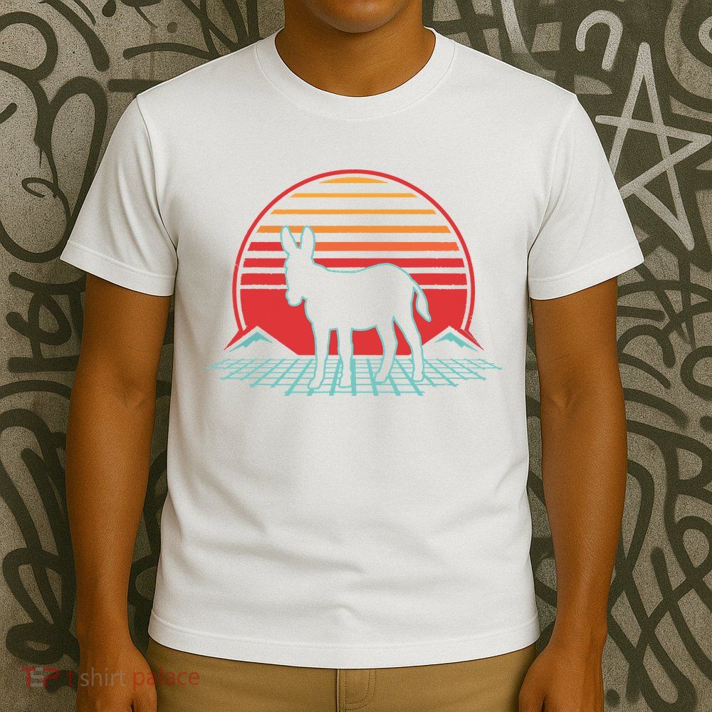 Donkey Retro Vintage 80s Style Animal Lover Gift T-Shirt