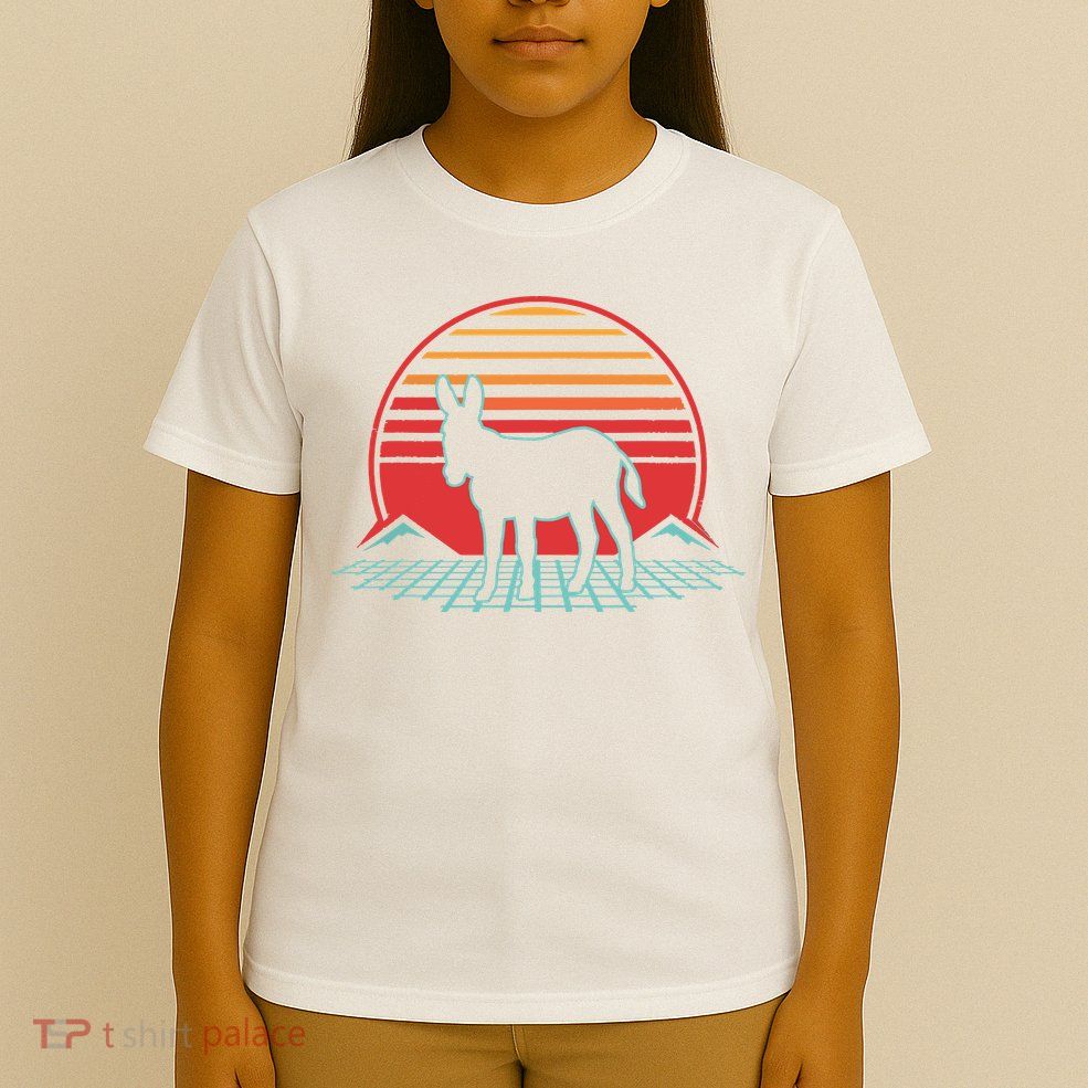 Donkey Retro Vintage 80s Style Animal Lover Gift T-Shirt