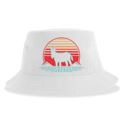 Donkey Retro Vintage 80s Style Animal Lover Gift Sustainable Bucket Hat