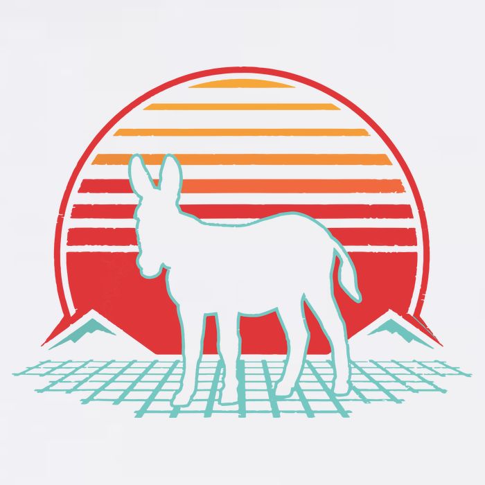 Donkey Retro Vintage 80s Style Animal Lover Gift Bucket Hat