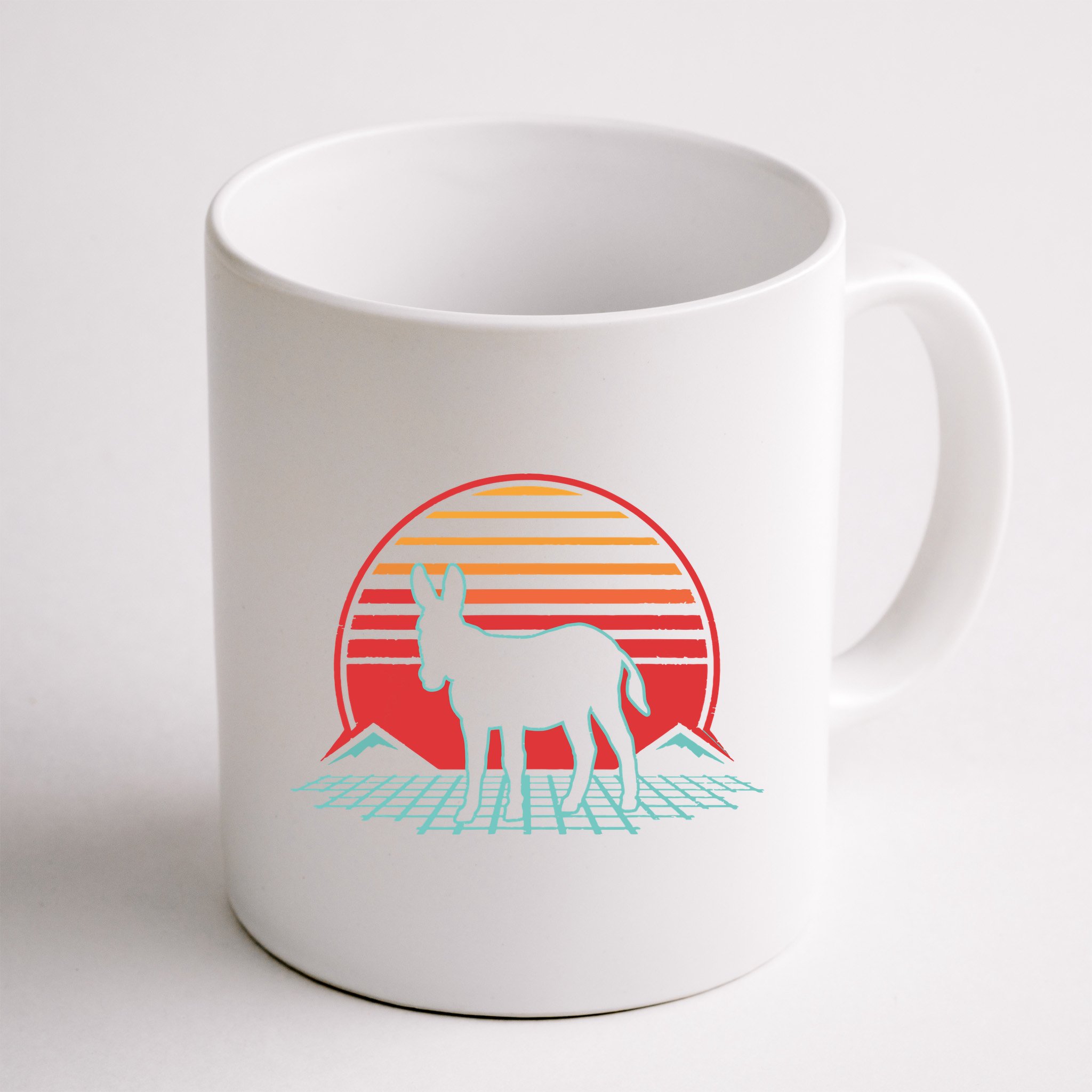 Donkey Retro Vintage 80s Style Animal Lover Gift Mug