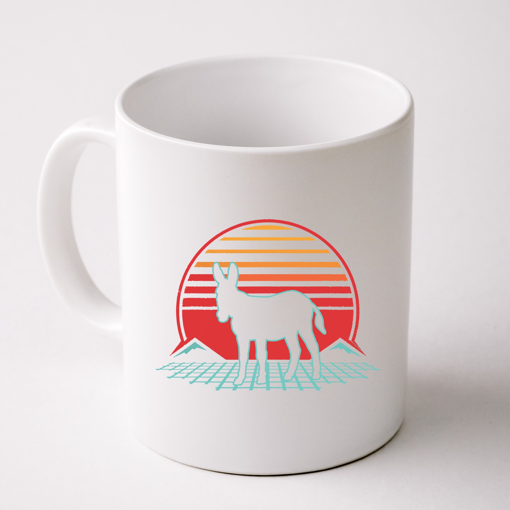 Donkey Retro Vintage 80s Style Animal Lover Gift Mug