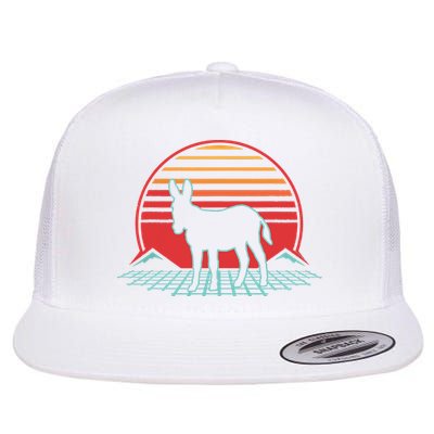 Donkey Retro Vintage 80s Style Animal Lover Gift Flatbill Hat