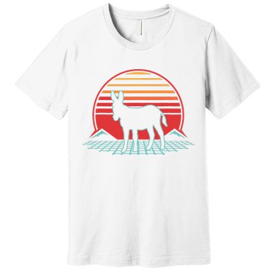 Donkey Retro Vintage 80s Style Animal Lover Gift Premium T-Shirt