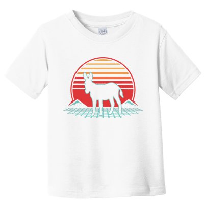Donkey Retro Vintage 80s Style Animal Lover Gift Toddler T-Shirt