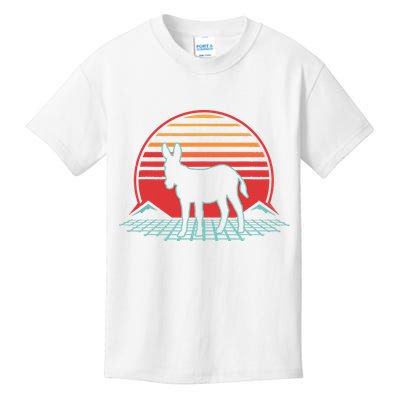 Donkey Retro Vintage 80s Style Animal Lover Gift Kids T-Shirt