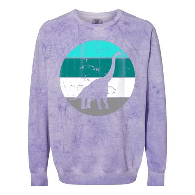 Dino Retro Vintage Brachiosaurus Colorblast Crewneck Sweatshirt