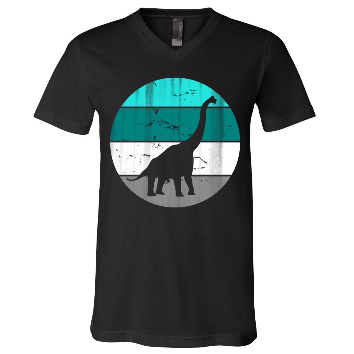 Dino Retro Vintage Brachiosaurus V-Neck T-Shirt